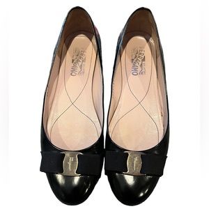 Salvatore Ferragamo Varina Ballet Flat Black Women's Size 10